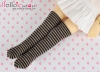 【YL-12】Over Knee Socks YOSD # Stripe Black + Brown