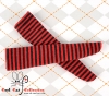 【KS-82】B／P Knee Socks # Thin Stripe Black+Red