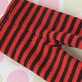【PP-138】Pullip Pantyhose Socks # Stripe Red+Black