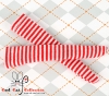 【KS-79】B／P Knee Socks # Thin Stripe White+Red