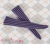 【KS-104】B／P Knee Socks # Vertical Thin Stripe Violet+Black