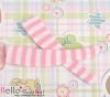 【KS-11】B／P Knee Socks # Stripe White+Pink