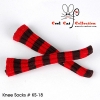 【KS-18】B／P Knee Socks # Black/Red