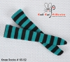 【KS-52】B／P Knee Socks # Stripe Black+Blue Green
