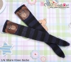 【KS-P16】B／P Knee Printing Socks（Bear） # Stripe B+Deep Blue