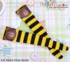 【KS-P18】B／P Knee Printing Socks（Bear） # Stripe B+Yellow