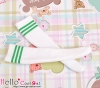 【KS-P35】B／P Knee Printing Socks（Student）# White+Green