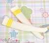 【KS-P36】B／P Knee Printing Socks（Student）# White+Yellow