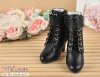 【LS-19】Leather High-Heeled Short Boots（SD／DD）# Black