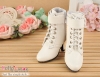 【LS-19】Leather High-Heeled Short Boots（SD／DD）# White