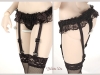 WB02 (DD／DDS) Sexy Lace Underwear W/Garter Belt Set # Black