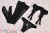 ( WB04 ) Sexy Lace Underwear W/Garter Belt Set # Black
