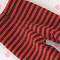 【PP-110】Pullip Pantyhose Socks # Thin Stripe Black+Red