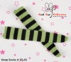 【KS-60】B／P Knee Socks # Stripe Black+Green