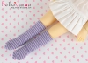 【YM-16】Knee Socks YOSD # Stripe Grey + Purple