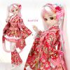 【Secret Cat】Dollfie Dream Kimono Costume # M／L．Deep Pink