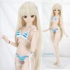 Q87．【SS40】DD Sexy Bikini Swimsuit Set（SS～M Bust）# Stripe Deep Blue