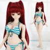 Q97．【SS42】DD Sexy Bikini Swimsuit Set（M～Dy Bust）# Stripe Green Blue